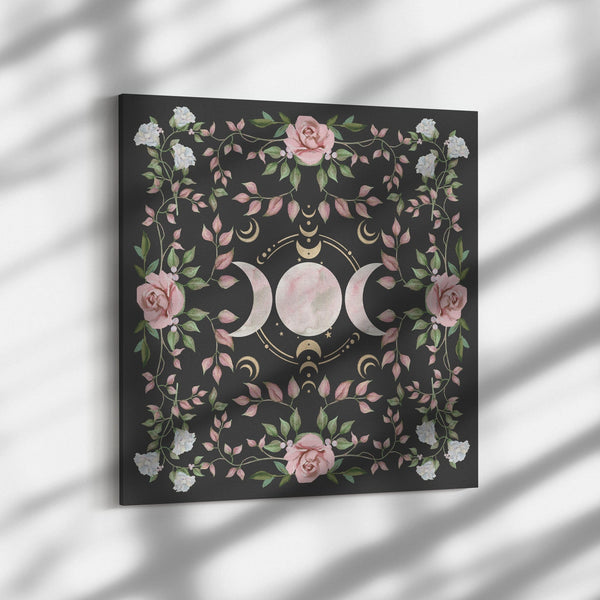 Canvas  - Triple Moon Cottage Core Altar Decor