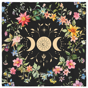 Triple Moon Floral Altar Cloth