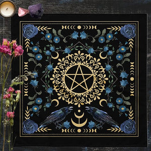 Pentacle Raven Altar Cloth