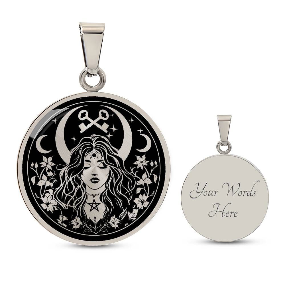 Goddess Hecate Engraved Witch Jewelry