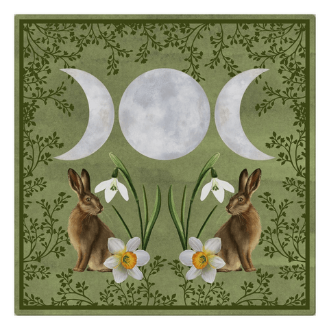 Ostara Altar Cloth Green Vintage