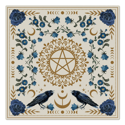 Altar Cloth Raven Pentacle Light