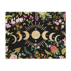 Altar Tarot Mat Floral Moon Phase