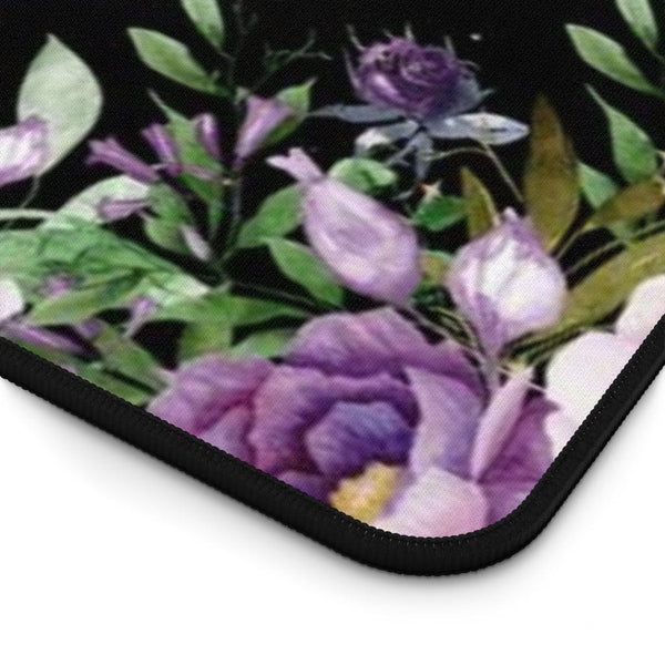 Cottage Core Purple Flowers Moon Desk Mat